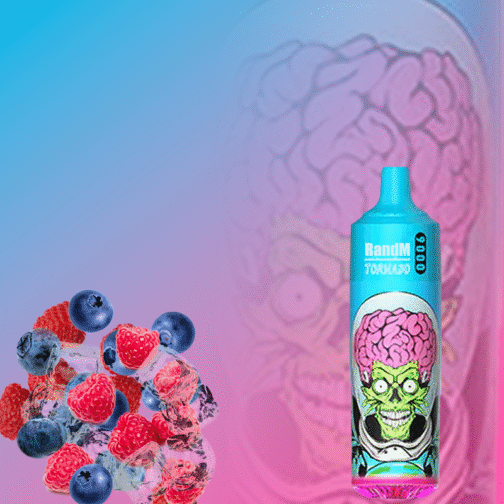 R AND M Tornado Blue Razz Ice 9000